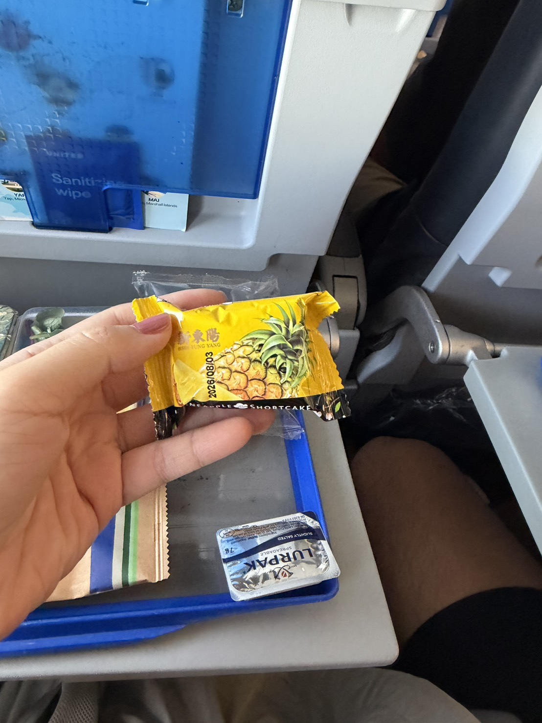 飛機餐附贈新東陽鳳梨酥